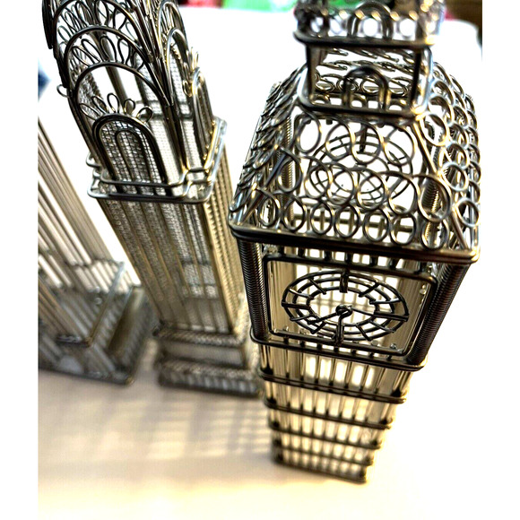 Doodle Destinations Eiffel Tower Big Ben Empire State Building 3 Pc Decor 12" - Picture 3 of 13